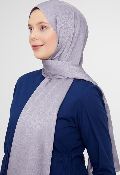 Füme Yuvarlak Desen Jakarlı Janjan Şal