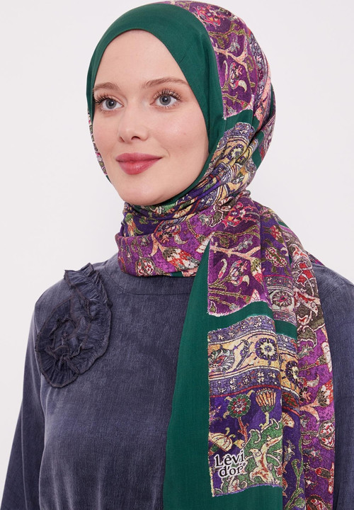 Zümrüt Motif Desen Royal Şal