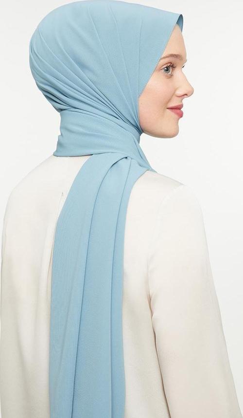 Mint Yeşili Düz Medine İpeği Şal