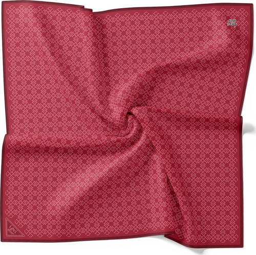 Fuşya Çizgili Sarmal Desen Twill İpek Eşarp