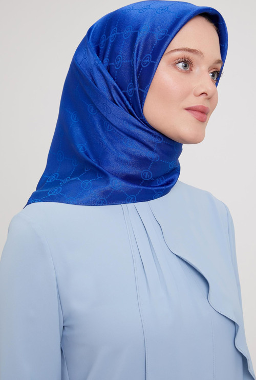 Saks L Baskılı Kristal Jakarlı Eşarp