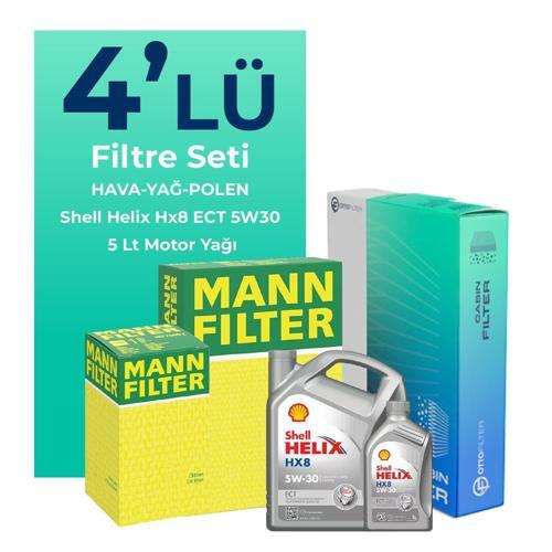 MANN BMW 1.18 i Filtre Bakım Seti Shell Motor Yağlı (2007-2011) 4 Lü