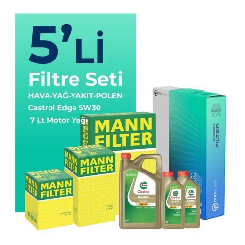 MANN BMW 7.50 Dizel xDrive Filtre Bakım Seti Castrol Motor Yağlı (2012-2015) 5 Li