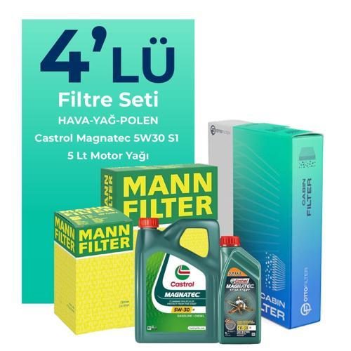 MANN Fiat Doblo 1.6 Dizel Filtre Bakım Seti Castrol Motor Yağlı (2015-2023) 4 Lü