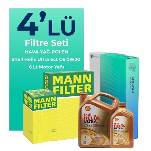 MANN Ford Kuga 1.5 Dizel Manuel Filtre Bakım Seti Shell Motor Yağlı (2019-2023) 4 Lü