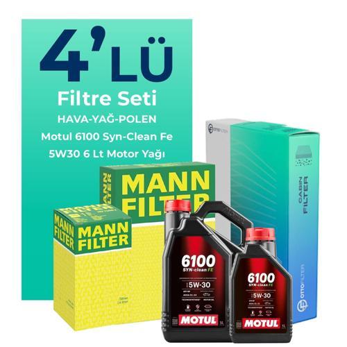 MANN Mercedes A180 Benzin Filtre Bakım Seti Motul Motor Yağlı (2012-2018) 4 Lü