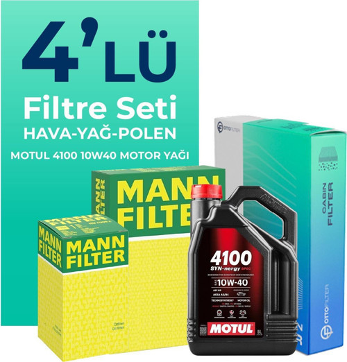 MANN Mitsubishi Colt 1.5 Filtre Bakım Seti Motul Motor Yağlı (2004-2012) 4 Lü