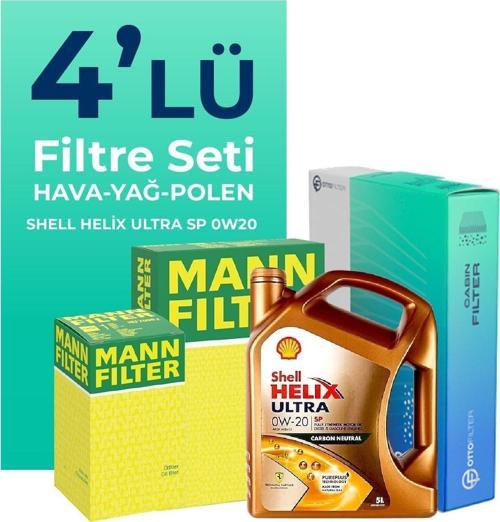 MANN Seat Tarraco 1.5 TSi Filtre Bakım Seti Shell Motor Yağlı (2019-2023) 4 Lü