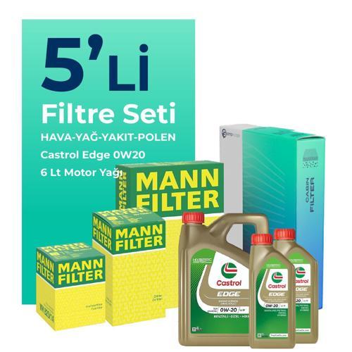 MANN Volkswagen Caddy 2.0 Dizel Filtre Bakım Seti Castrol Motor Yağlı (2020-2025) 5 Li