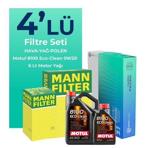 MANN Volvo S90 2.0 Dizel B5 Filtre Bakım Seti Motul Motor Yağlı (2020-2024) 4 Lü