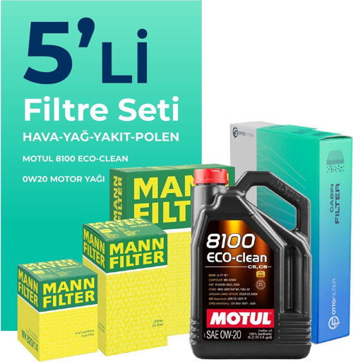 MANN Volkswagen Caddy 2.0 Dizel Filtre Bakım Seti Shell Motor Yağlı (2020-2025) 5 Li
