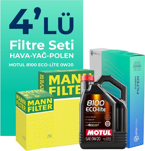 MANN Volkswagen T-Cross 1.0 TSi Filtre Bakım Seti Motul Motor Yağlı (2020-2024) 4 Lü