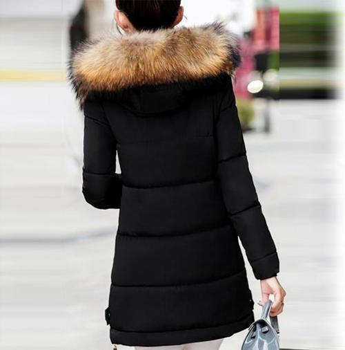 Kadın Yakası Suni Tüylü Tasarım Şişme Mont