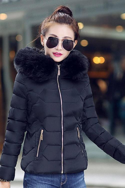 Günlük Kürklü Kadın Şişme Mont