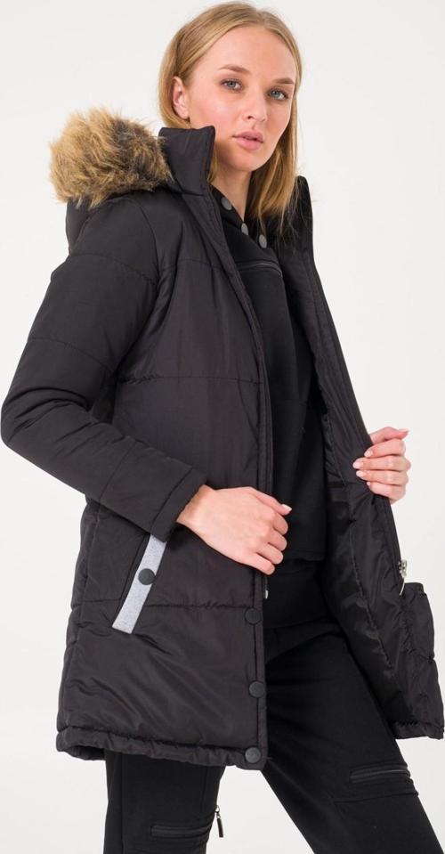 Kışlık Kürk Yaka Şişme Kadın Mont