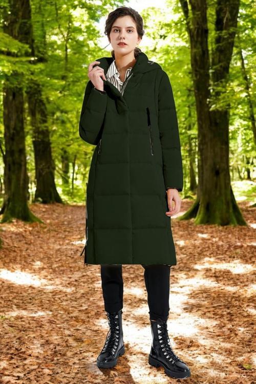 Kışlık Fermuar Detaylı Kapüşonlu Şişme Kadın Mont