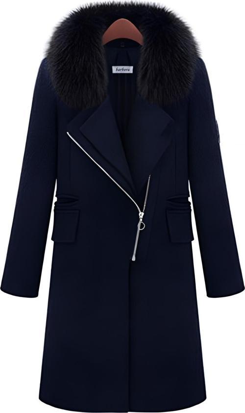 Kürklü Kadın Kaşmir Kaşe Kaban