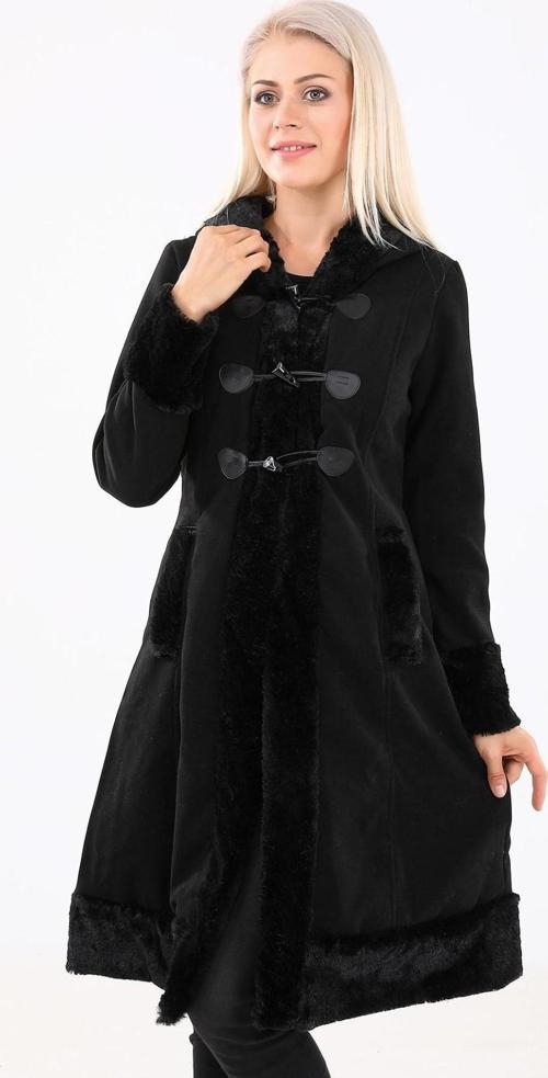 Kaşe Kaşmir Kürk Detaylı Kadın Kaban