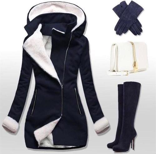 Şık Kışlık Günlük Kaşe Kadın Kaban