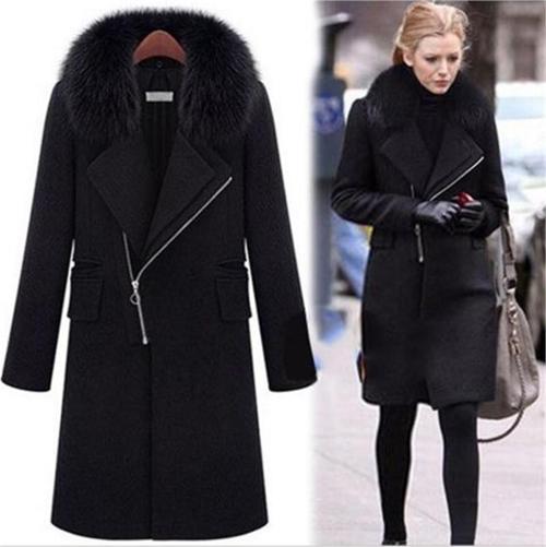 Kışlık Kürklü Kaşe Kadın Kaban