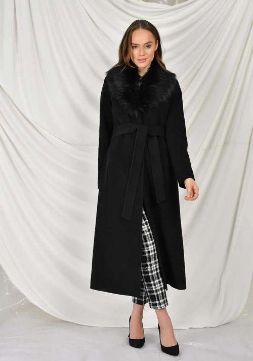 Tamboy Yakası Kürklü Kaban