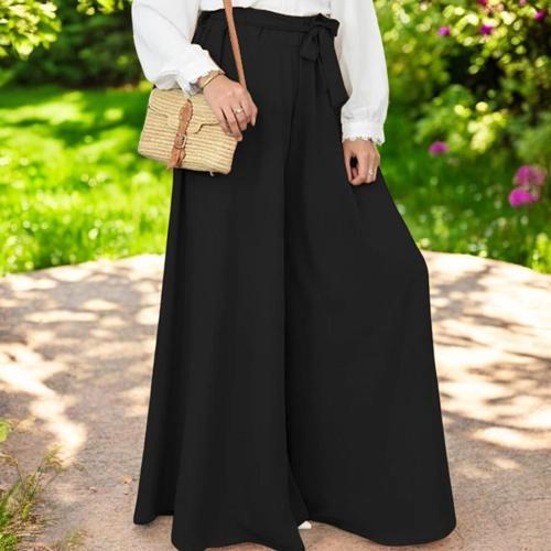 Yazlık Kemerli Kadın Keten Pantolon Şalvar