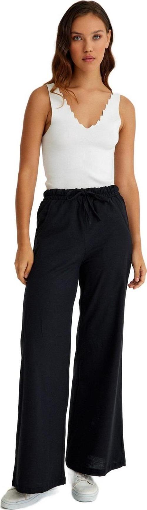 Keten Günlük Pantolon Beli Lastikli Bağcıklı