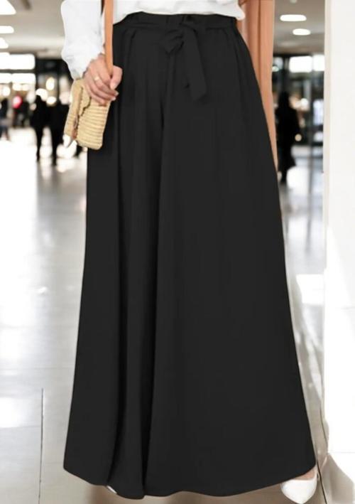 Günlük Kemerli Kadın Keten Pantolon Şalvar