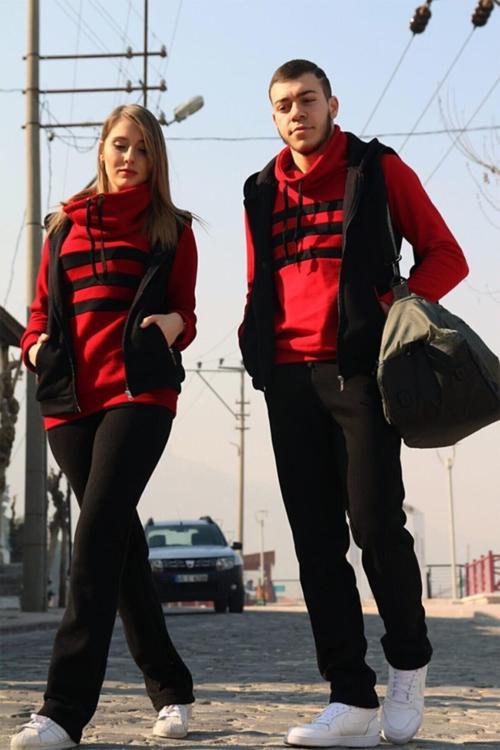 Günlük Kışlık Sevgili Eşofman Tekli Kadın Takım