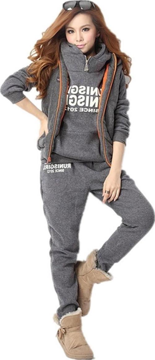 Günlük Kışlık Şık ve Rahat Üçlü Kadın Eşofman Takımı