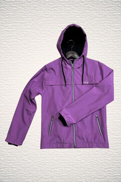 Koldan Manşetli Kapüşonlu Kız Çocuk Yağmurluk