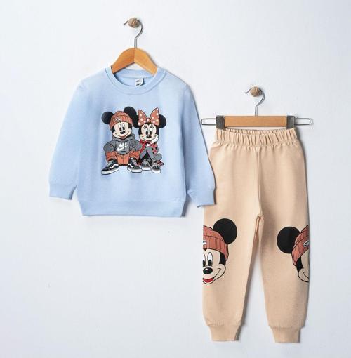 Mickey Mause Baskılı Sweatshirt Eşofman Takımı