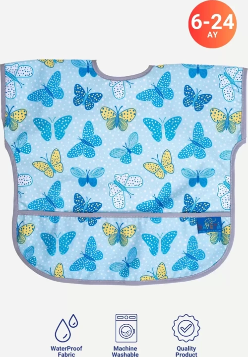 Butterfly Kolsuz Sıvı Geçirmez Aktivite Ve Mama Önlüğü 6-24 Ay