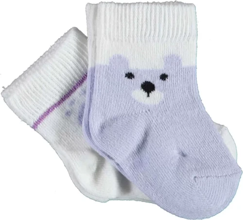 Happy Bear 2'li Çorap Lila