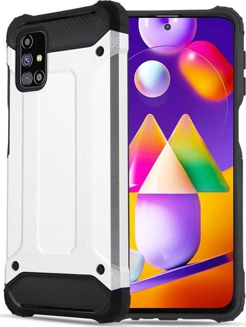 Samsung Galaxy M31S Kılıf Tank Silikon Kapak - Gümüş