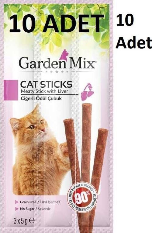 10 Adet Gardenmix Ciğerli Kedi Stick Ödül 3*5g Skt: 01/2026