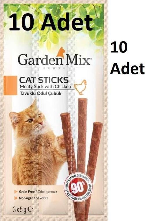 10 Adet  Gardenmix Tavuklu Kedi Stick Ödül 3*5g Skt: 01/2026