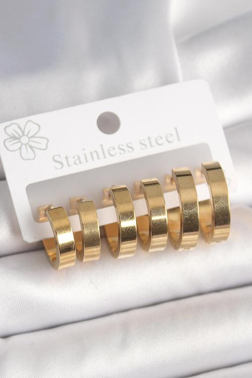 Gold Renk Halka Model Kadın Küpe Seti - EBJ250412W32647