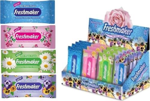 Islak Cep Mendil - Alkolsüz ve pH Dengelenmiş - Çiçeksi Kokular - 15 Adetlik 36 Paket