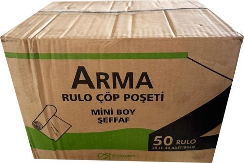 Kimpack Beyaz Mini Boy 40 x 50 Cm. - 20 Litre Çöp Torbası Poşeti - 40 Adetlik 40 Rulo / Koli