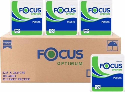 Optimum Beyaz Kare Servis Peçete / 32 Adet 100'lü Paket / 22.5 x 26.5 Cm. - Koli