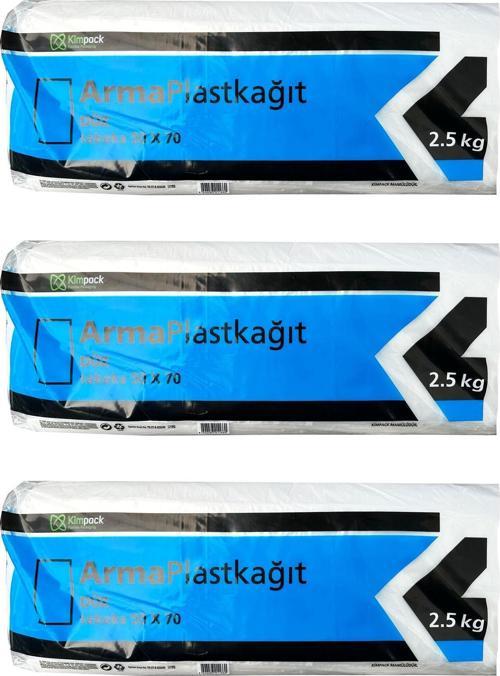Plastik Kağıt Düz Tabaka Şeffaf Poşet Naylon - 50 x 70 Cm. - 2.5 Kg.lık 3 Paket