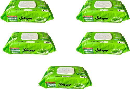 Extra Doğal Aloe Vera Özlü Yüzey Temizlik Islak Havlusu - 100'lü 5 Paket
