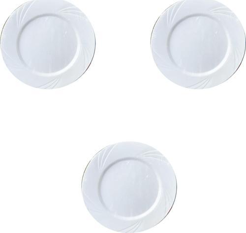 Kullan At Parti Davet Sunum Servis Plastik Sert Mika Tabak - 26 Cm. - Beyaz - 6 Adetlik 3 Paket