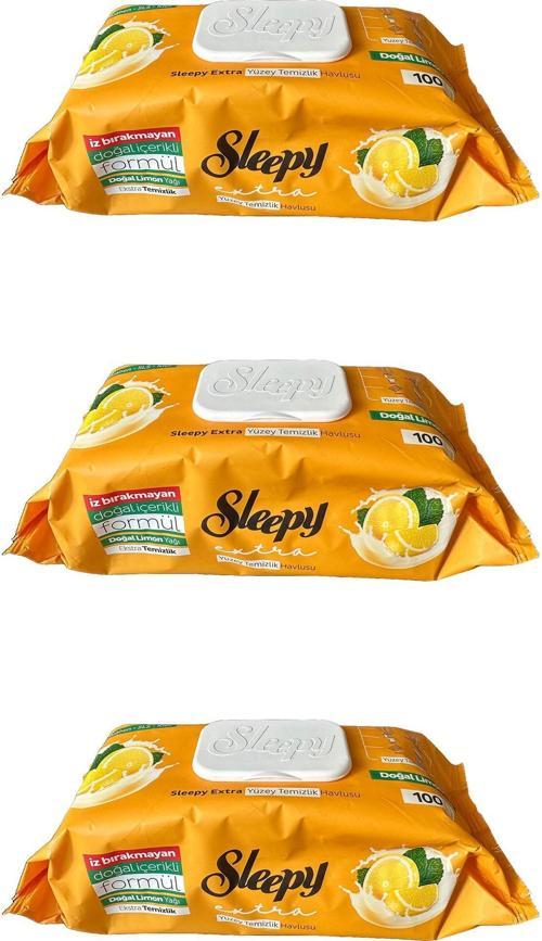 Extra Doğal Limon Yağı Özlü Islak Yüzey Temizlik Havlusu - 100'lü 3 Paket