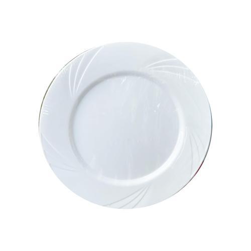 Kullan At Parti Davet Sunum Servis Plastik Sert Mika Tabak - 26 Cm. - Beyaz - 6 Adetlik Paket