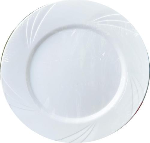 Kullan At Parti Davet Sunum Servis Plastik Sert Mika Tabak - 26 Cm. - Beyaz - 6 Adetlik Paket