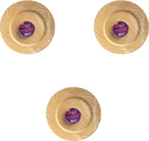 Kullan At Parti Davet Sunum Servis Plastik Sert Mika Tabak - 26 Cm. - Krem - 6 Adetlik 3 Paket