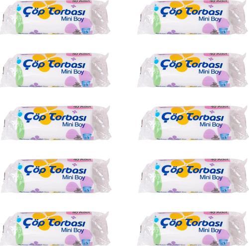 Beyaz Mini Küçük Boy 40x50 Cm. 30 Litre Çöp Torbası Poşeti - 40 Adetlik 10 Rulo