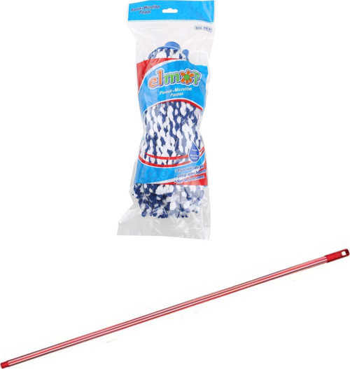 PM01 Yedek Pamuklu Mikrofiber Islak Vidalı İpli Mop Paspas Takımı - 1 Adet